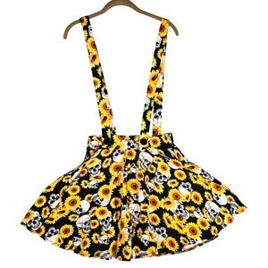 Body Rage Spencers S Skull Sunflower Suspender Mini Skirt Skater Y2K Punk Emo